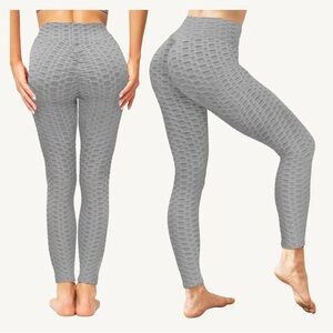 high waisted grey scrunch leggings